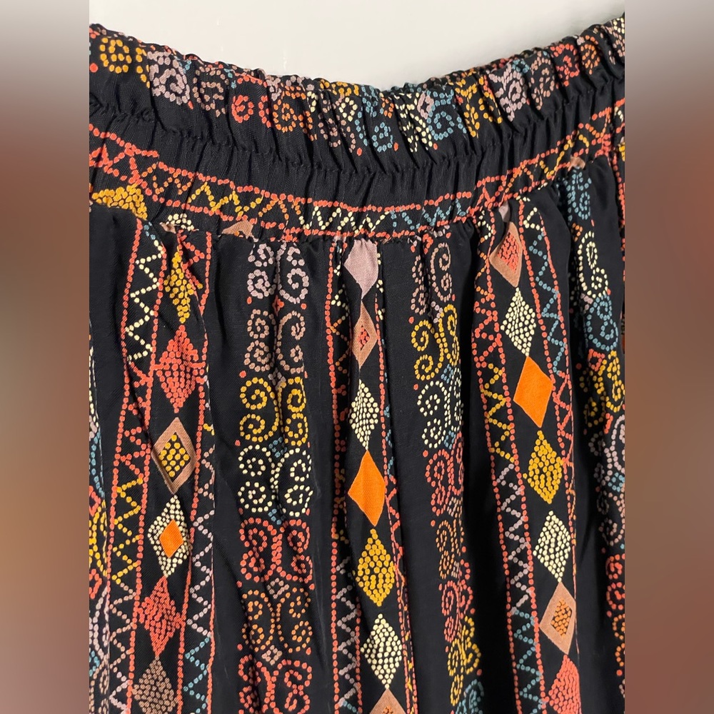 Vintage Plus Size Rayon Printed Wide Leg Pants